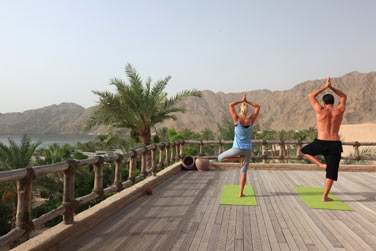 ... aux sessions de yoga... La vue est toujours spectaculaire !